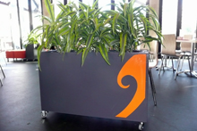Metal Art planters with Koru